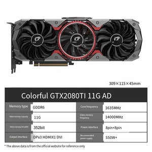 Carte graphique d'occasion pour ordinateur de bureau, grandes marques, RTX2080 11G, RTX2060, 2070, avec refroidissement par ventilateur, série RTX20 - Product Image 3