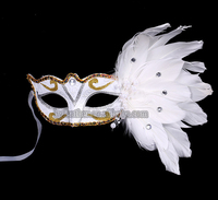 Masque de costume amusant pour cosplay, masque vénitien pour le carnaval de Mardi Gras, masque de mascarade à plumes pour fête, fournitures de fête, décoration de Noël