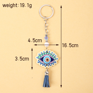 New Design <strong>2026</strong> Religious Modern Stylish Blue Eyes Durable Resin UV Printing Eco-Friendly SG Brand <strong>Keychain</strong> - Product Image 5
