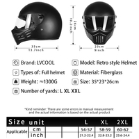 Casque de moto intégral en fibre de verre de qualité supérieure, style rétro classique, certifié DOT, casque de moto Cafe Racer, protection contre les chutes