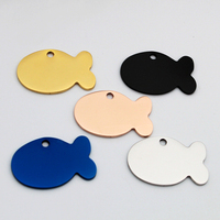 Pendentif d'identification vierge en acier inoxydable et titane pour animaux de compagnie, anti-perte, pour chats et chiens, avec gravure laser
