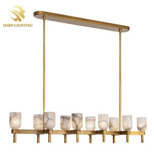 Lampadario a sospensione circolare in alabastro, stile postmoderno creativo, caratteristico spagnolo, classico per sala da pranzo - Product Image 3