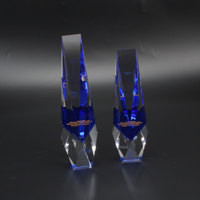 Trophée en cristal DBS personnalisé avec logo gravé, récompense optique haut de gamme pour l'honneur des employés d'entreprise, compétition sportive, souvenir, prix