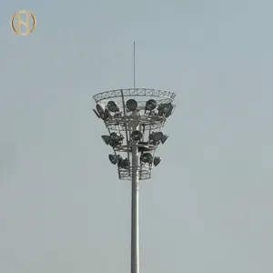 Hot Dip Galvanized High Mast Lighting Pole 50 Aluminum 60 1000w IP65 Halogen Bulbs Warehouse 1500 Watt Led Stadium Lights 1000