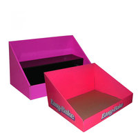 Boîte de présentation de comptoir en carton ondulé pliable et détachable POQ, présentoir moderne et écologique avec montage facile