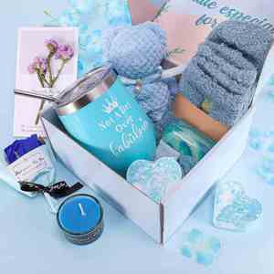 Wholesale Light Blue Color Birthday Gifts for Women Best Pampering Care Package Thank You Gifts for Women Bath Spa Gift Box - Product Image 6
