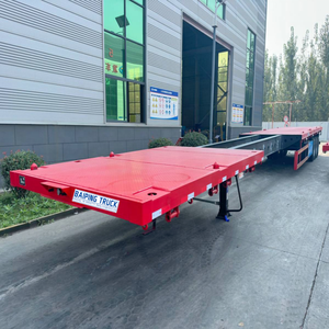 Remorque à plateau extensible à 3 essieux robuste avec conception télescopique, châssis renforcé pour le <span class=keywords><strong>transport</strong></span> de conteneurs en acier - Product Image 2