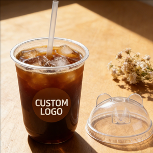 Gobelets à café jetables transparents en plastique de 24 oz avec couvercles et pailles pour café froid - Product Image 5