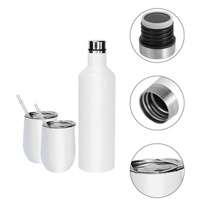 Vaso de Vino Tinto de 500 ml con Logotipo Personalizado, Juego de Caja de Regalo, Acero Inoxidable de Doble Pared, Revestimiento de Pintura Blanca, con 2 Vasos <span class=keywords><strong>para</strong></span> Huevos de 12 oz - Product Image 3