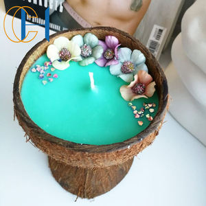 C & H Lot de 4 bougies à <span class=keywords><strong>intention</strong></span> de fleurs sèches en cristal pour rituels et autel - Product Image 5