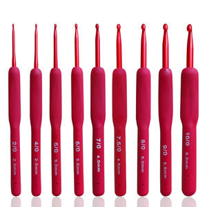 Crochets en aluminium MHK35 avec poignée en silicone Prt, aiguilles à tricoter pour tresses, aiguilles à tricoter, outil de tricot - Product Image 2