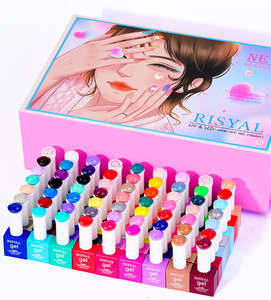 60 Colors Long Lasting UV <b>Gel</b> <b>Nail</b> Art Polish <b>Set</b> 5 1 <b>Nail</b> Color Liquid Designer Adhesive Base Sealing Layer Functional Adhesive - Product Image 1