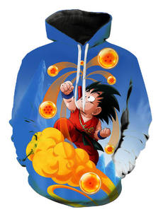 Sudadera con Capucha <span class=keywords><strong>de</strong></span> Anime, Personalizable, <span class=keywords><strong>de</strong></span> Poliéster/Algodón, para Hombre y Mujer, con Estampado 3D <span class=keywords><strong>de</strong></span> Goku, Estilo Casual, Teñida con Hilo, para Otoño - Product Image 4