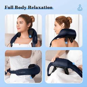 Electric Neck Massager Heating Function Deep Tissue Kneading Wireless Remote Control USB Rechargeable Portable Massage Cushion - Product Image 2