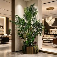 Arrangement de plantes artificielles de luxe haut de gamme 380 cm, palmier, pour hôtel, bureau, centre commercial ou salle d'exposition, plantes vertes en pot
