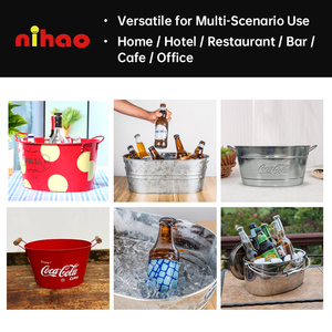 NIHAO - Cubo <span class=keywords><strong>de</strong></span> Hielo Metálico <span class=keywords><strong>de</strong></span> Alta Calidad <span class=keywords><strong>de</strong></span> 10 Litros con Asa, Enfriador <span class=keywords><strong>de</strong></span> <span class=keywords><strong>Bebidas</strong></span> Multifuncional <span class=keywords><strong>para</strong></span> Banquetes <span class=keywords><strong>de</strong></span> Boda, Diseño Personalizado - Product Image 5