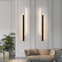 Applique murale LED linéaire architecturale de luxe, dimmable, minimaliste, longue bande lumineuse pour fond TV, canapé, décoration de salon
