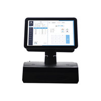 Monitor de pantalla táctil todo en uno de doble pantalla de alta calidad para restaurante Windows POS con interfaz USB nuevo 15,6 "para mercado de alimentos