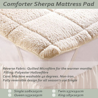Surmatelas en laine d'agneau en fibre de polyester d'hiver doux de luxe Surmatelas blanc naturel de qualité supérieure