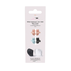 Lot de 12 pinces à cheveux en carton blanc de 6 cm à 5 dents, couleurs assorties - Product Image 1