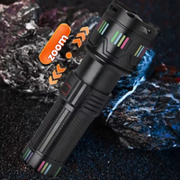 Linterna LED Táctica de Alta Potencia para Caza, de Aluminio, Resistente al Agua IP44, Recargable por USB, Haz Ajustable, Largo Alcance de 1000-3000M
