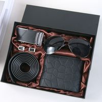 Set Hadiah Pria: Sabuk Kertas, Kacamata Hitam, Dompet, Organizer Saku - Praktis, Modern, Minimalis, untuk Hari Ayah, Thanksgiving, Tahun Baru