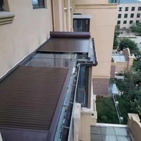 Toldo Retráctil de Diseño Moderno para Exteriores, Persiana de Aleación de Aluminio Resistente al Viento, Techo Enrollable Motorizado, Persiana para Patio Exterior