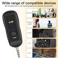 Microphone-Casque Sans Fil 2.4G avec Amplification Audio pour Haut-Parleur Bluetooth, Conférences d'Enseignants et Spectacles Scéniques