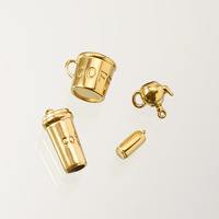 Pendentifs et breloques Kadi tridimensionnels en acier inoxydable 316L étanche, motif mini bouilloire et tasse, pour la fabrication de bijoux