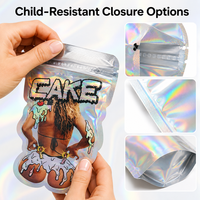 Sacs découpés à l'emporte-pièce personnalisés de 3.5g avec sacs en Mylar de résistance aux enfants pour paquet Cali en forme de fleur de 3.5 grammes prêt à expédier