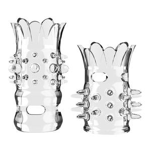 2ピース透明ロータスデザイン男性ディレイコックリングセットボディセーフTPE性的快楽親密なセックス大人のおもちゃ - Product Image 1