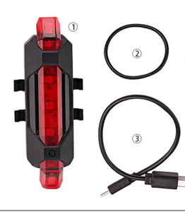 Étanche rouge blanc bleu LED se monte <span class=keywords><strong>sur</strong></span> le guidon arrière lampe de poche extérieure éclairage de vélo USB Rechargeable feux arrière de vélo - Product Image 5