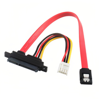 Câble de données et d'alimentation intégré SATA 7+15 vers 7 broches à courbure inversée avec connecteur XH2.54 4 broches, câble combo SATA pour SSD/HDD de carte mère ITX