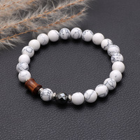 Bestone Meilleures ventes en gros Collier de perles de pierre personnalisé de 8 mm, Perles de bois de gallstone noir, Bracelet de perles d'améthyste pour couple