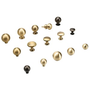 Poignée de porte de placard ronde en <span class=keywords><strong>laiton</strong></span>, style simplicité moderne, à trou unique, dorée, pour entrée, armoire de luxe, tiroir, en cuivre - Product Image 5