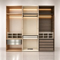 Sistem Lemari Pakaian Italia, Walk-in Closet, Lemari Pakaian Modern Kayu Custom, Almari Dinding Pintar, Lemari Pakaian Kayu, Furnitur Kabinet Kayu
