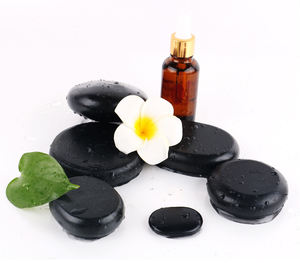 Siyah Spa enerji taşı masaj seti, doğal <span class=keywords><strong>Guasha</strong></span> sıcak masaj taşı gevşeme veya anksiyete kabartma - Product Image 6