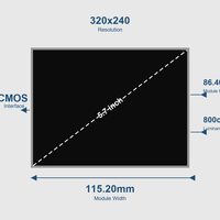 Module LCD TFT TN QVGA AUO G057QN01 V2 5,7 pouces 320x240 Interface CMOS 800cd/m2 Large plage de température -30~85°C Affichage industriel