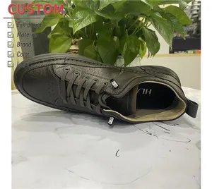 Professional men's casual black brown leather men walking style hot shoes for wholesales