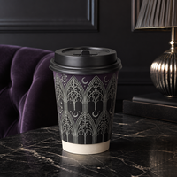 Tasse à café à double paroi pour Halloween, imprimée sur mesure avec un chapeau de sorcière, en kraft, isolée, résistante à la chaleur, qualité supérieure, pour les cafés