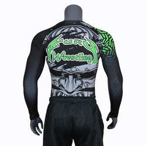 Chemises de sport personnalisées de haute qualité en gros, imprimées, à manches longues, pour hommes, <span class=keywords><strong>MMA</strong></span>, BJJ, <span class=keywords><strong>Rashguard</strong></span> - Product Image 6