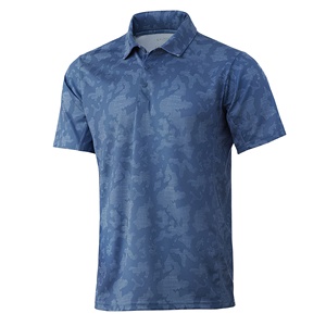 Polo de Manga Corta con Estampado de Camuflaje Azul para Hombre, de Secado Rápido, Estilo Casual de Punto - Product Image 1