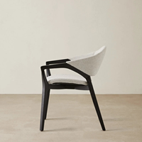 Chaise de salle à manger BST de haute qualité avec revêtement en tissu tressé durable et en cuir, structure en bois de frêne massif, chaise de salle à manger pour restaurant