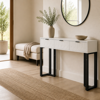 Table console moderne et élégante personnalisable avec cadre en métal MDF durable, hauteur réglable pour salon, entrée, hôtel, villa