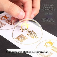 Autocollants personnalisés en papier transparent avec estampage doré imperméable, film mat/brillant, étiquettes multi-formes en rouleau pour