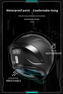 Nuovo Casco Integrale VGV Approvato DOT per Scooter Elettrico e Karting, Materiale ABS, Doppia Visiera, Fodera in Cotone, Interni Completamente Rimovibili - Product Image 5