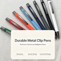 Stylo bille en aluminium avec clip métallique rétractable, impression de logo personnalisé, cadeau promotionnel d'entreprise, stylo publicitaire multicolore