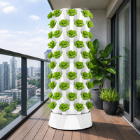 Système de jardinage vertical aéroponique et hydroponique à 10 niveaux avec pompe à eau et éponge de culture pour la laitue, le chou frisé et les herbes fraîches
