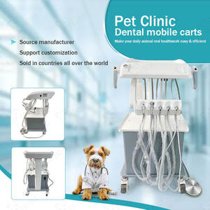 Carrito dental móvil portátil con mesa de trabajo, turbina y bomba de aire para equipo de terapia oral - Product Image 4