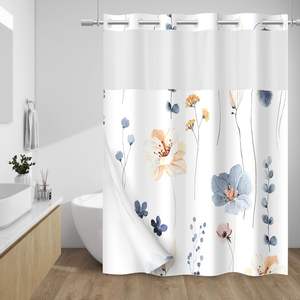 <span class=keywords><strong>Rideau</strong></span> <span class=keywords><strong>de</strong></span> <span class=keywords><strong>douche</strong></span> moderne à fleurs 3D, doublure en tissu à clips, sans crochet, imperméable, double couche, grand anneau, impression numérique, ensemble <span class=keywords><strong>de</strong></span> rideaux <span class=keywords><strong>de</strong></span> bain - Product Image 6